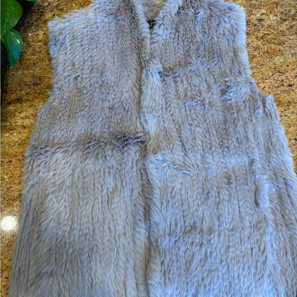 Gray Rabbit Fur Vest